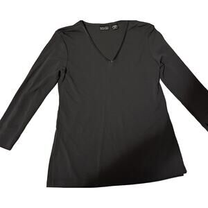 New York & Company Vintage 90's S Lerner Gray Grey Poly/ Rayon Long Sleeve Shirt